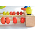 Perlas educativas de los niños Juguetes de madera Proveedor OEM / ODM Modelos animales y de fruta Impresión Perla de madera para el bebé